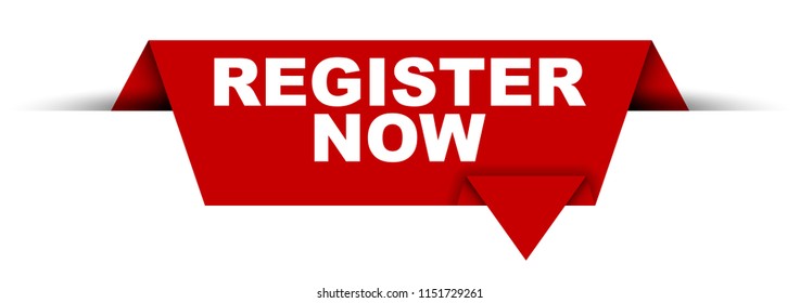 red vector banner register now