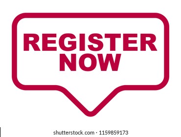 red vector banner register now