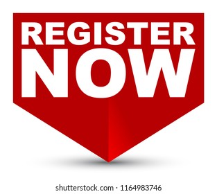 red vector banner register now