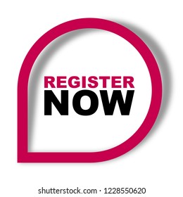 red vector banner register now