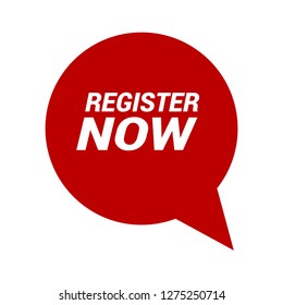 red vector banner register now