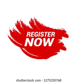 red vector banner register now