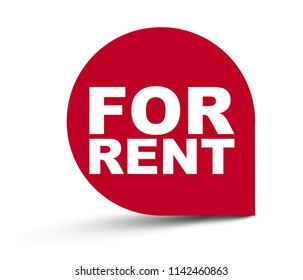 red vector banner for rent