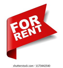 red vector banner for rent