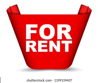 red vector banner for rent