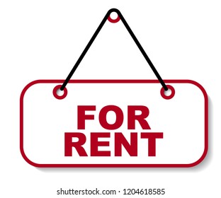 red vector banner for rent