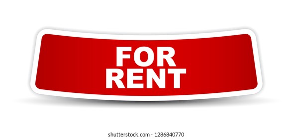 red vector banner for rent