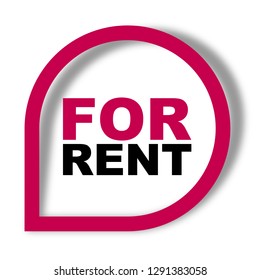 red vector banner for rent