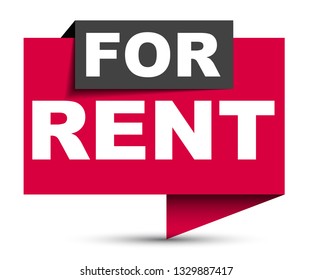 red vector banner for rent