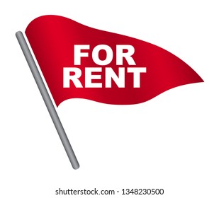 red vector banner for rent