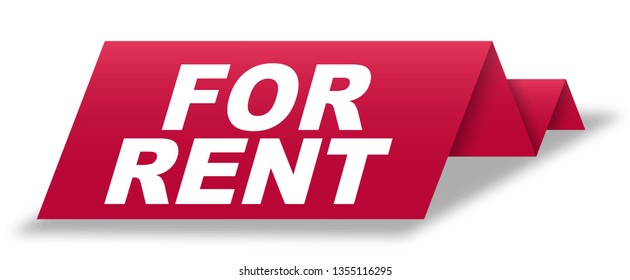 red vector banner for rent