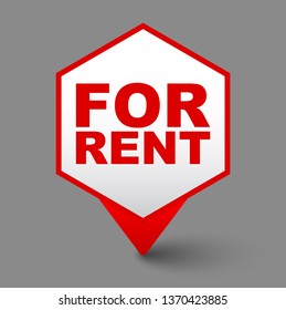 red vector banner for rent