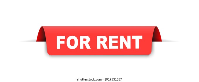 red vector banner for rent
