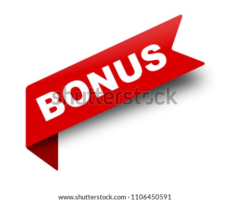 red vector banner ribbon bonus
