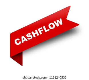 red vector banner ribbon cashflow