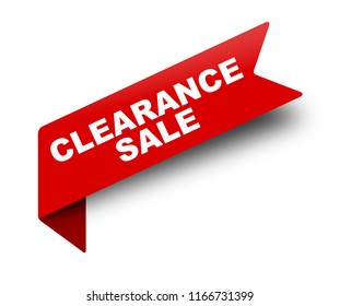 red vector banner ribbon clearance sale