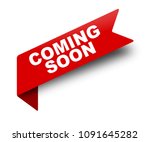 red vector banner ribbon coming soon