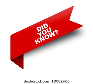 red vector banner ribbon did you know