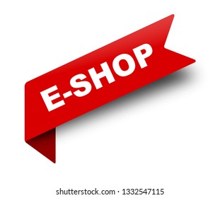 red vector banner ribbon eshop