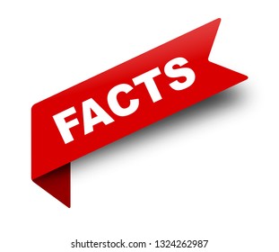 red vector banner ribbon facts