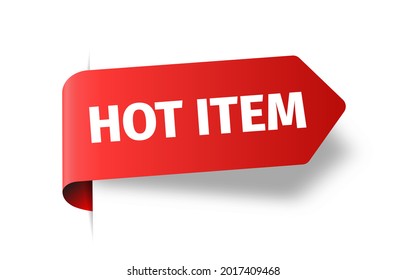 red vector banner ribbon hot item
