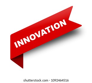 red vector banner ribbon innovation