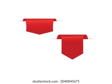 Banner vectorial rojo, cinta y etiqueta.