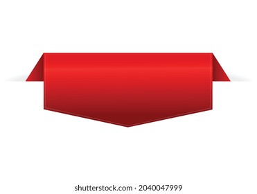 Red vector banner, ribbon and label.
