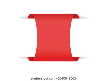 Banner vectorial rojo, cinta y etiqueta.