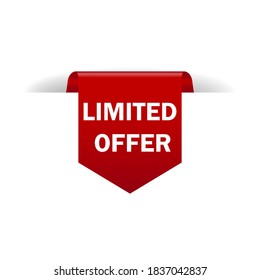 red vector banner ribbon limited offer