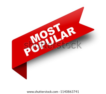 red vector banner ribbon most popular