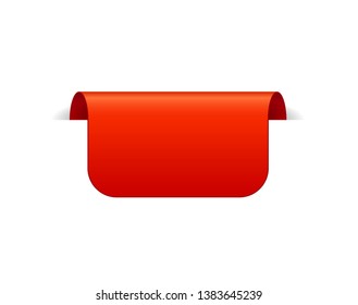 roter Vektorbanner, Band auf weißem Hintergrund, Draufsicht
