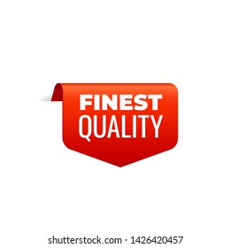 Red Vector Banner Ribbon on white background, top bookmark, finest quality - Vector Illustration