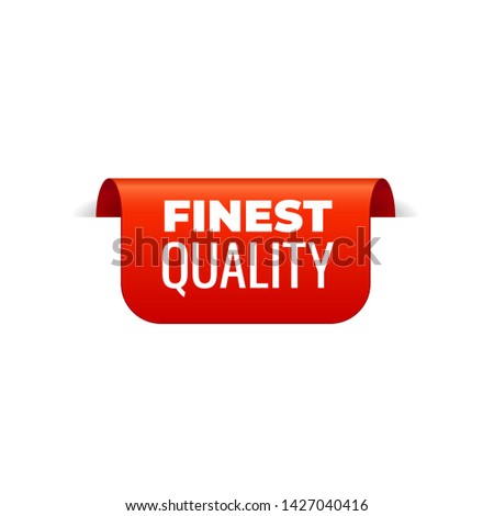 Red Vector Banner Ribbon on white background, top bookmark, finest quality - Vector Illustration