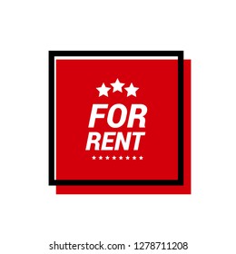 red vector banner ribbon for rent