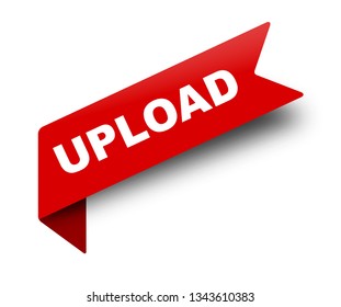 red vector banner ribbon upload