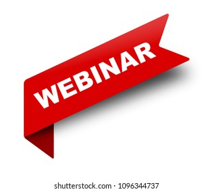 red vector banner ribbon webinar