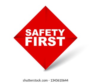 red vector banner safety first