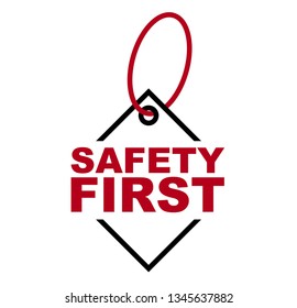 red vector banner safety first