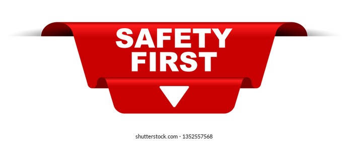 Red Vector Banner Safety First Stock Vector (Royalty Free) 1352557568 ...