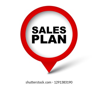 red vector banner sales plan
