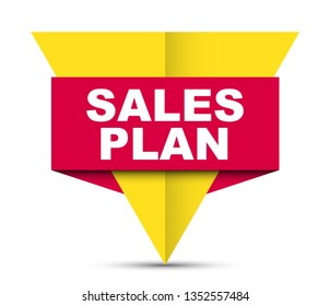 red vector banner sales plan