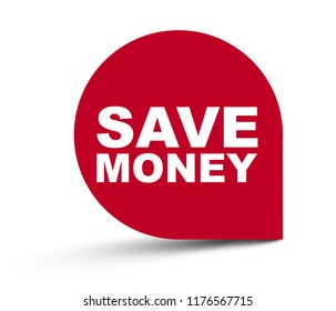 red vector banner save money