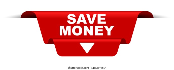 Red Vector Banner Save Money Stock Vector (Royalty Free) 1189844614 ...