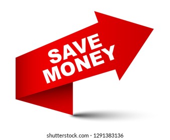 red vector banner save money