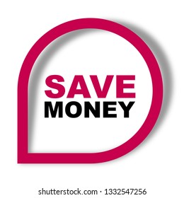 red vector banner save money