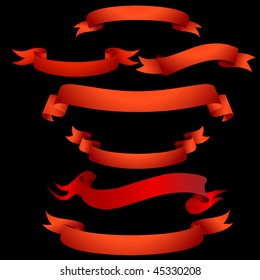 Red vector banner set