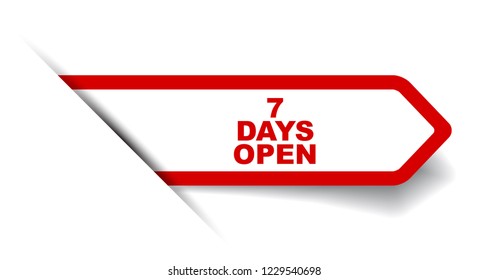 Red Vector Banner Seven Days Open Stock Vector (Royalty Free ...