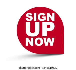 red vector banner sign up now