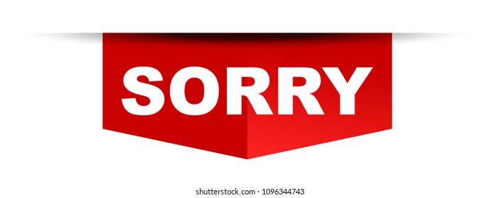 red vector banner sorry